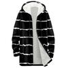 Women's Striped Printed Fashionable Loose Zipper Fleece Hoodie Jacket