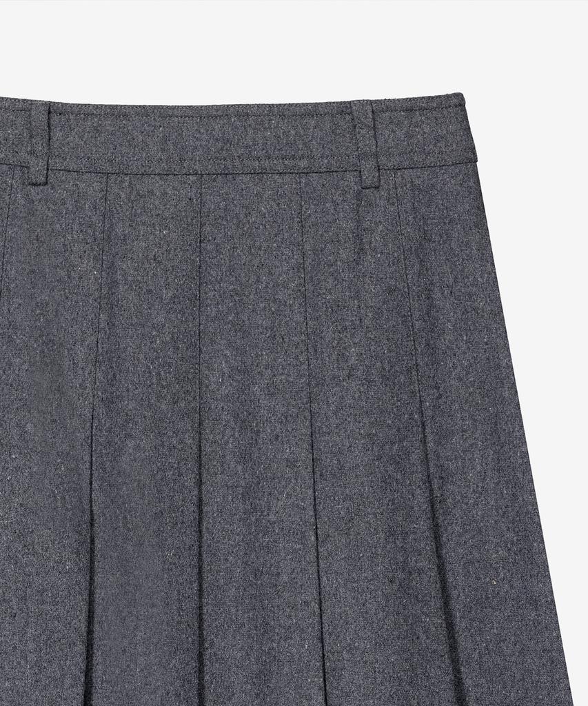 Mind Bridge Woman [W] Wool Pleated Midi Skirt