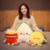 Squishy Eten Pluche Kussen Gevuld Frietzak Hamburger Broodje Lachend Gezicht Kussen Bank Stoel Decor Verjaardagscadeau