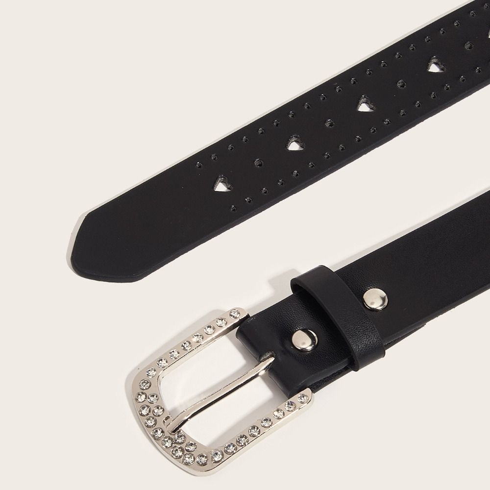 Adjustable Hollow Heart Belt Pin Buckle Decorative Waist Belt Casual PU Leather Belt For Ladies