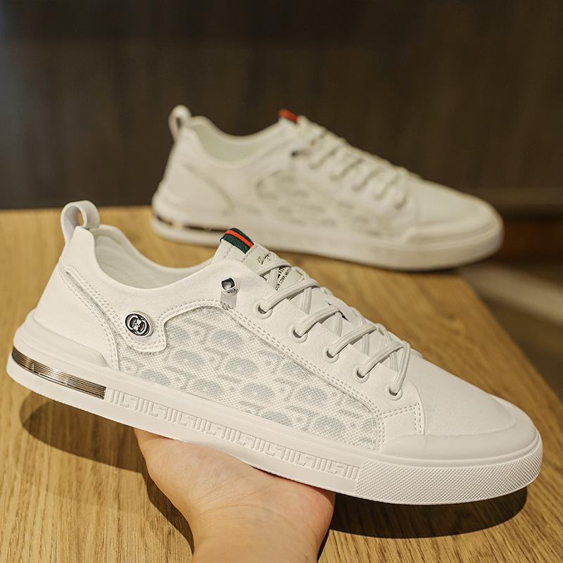 Men's Summer New Comfortable and Breathable Sports and Casual Net Shoes for Men's Shoes for Youth Trendy and Versatile Little White Men's Shoes