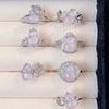 Violet Imitation Jade Gourd Open Ring With Diamonds Niche Design Light Luxury Unique High-End Sense Retro Ring Women