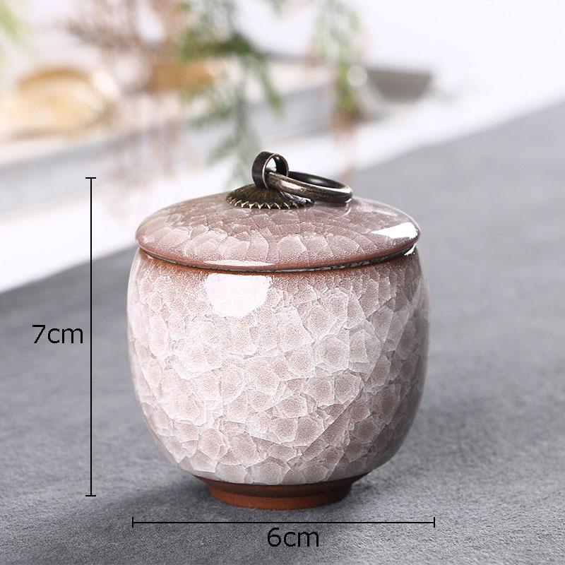 

Ice Cracked Texture Sealed Tank Tea Caddy Storage Tank Moisture-proof Sealed Tea Canister Storage Jar and Lids Candy Pots