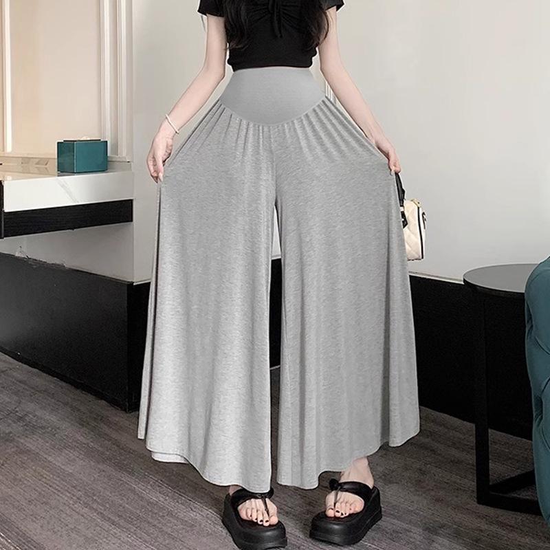 Versatile Summer Maternity Wide-Leg Pants Skirt - Casual, Slimming, and Loose Fit Large