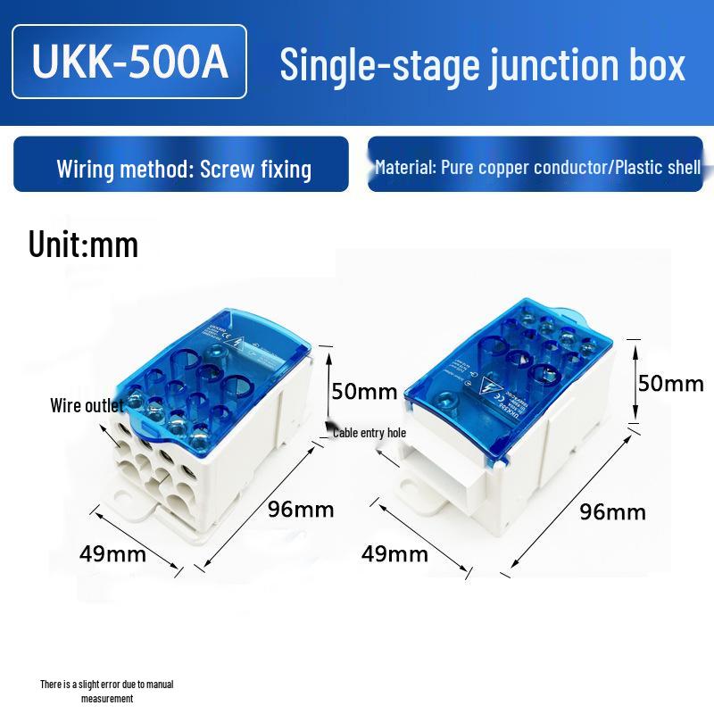 High Current Multi-Out DIN Rail Single-Pole Distribution Box: UKK 80A, 125A, 160A, 250A, 400A, 500A