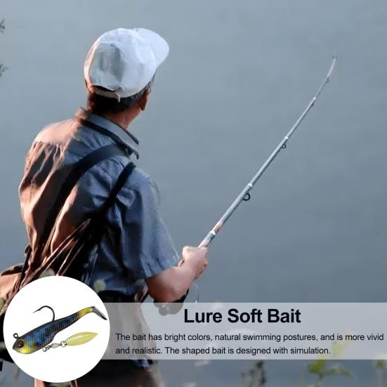 6Pcs Soft Fishing Lures Artificial Baits with Sharp Hook Realistic Looking Bright Color T-Tail Fake Baits Swimbait Fishing Tackle