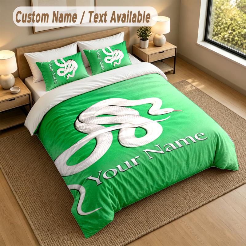 3Pcs Bedding Set Custom Name Text, 1 Sheet 2 Pillowcases Home Bed DecorDeftones