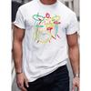 T-shirt da uomo, Estate, T-shirt sportiva da uomo, T-shirt stampata, Vestibilità regolare, Abbigliamento micro-stretch, T-shirt con fantasia, Stile casual, T-shirt estiva