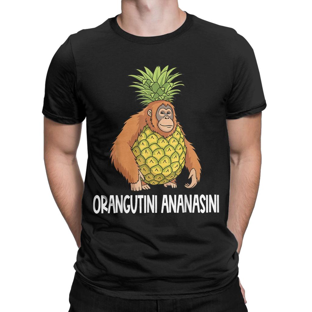 Italian Brainrot Characters Orangutini Ananasini T Shirt For Men Summer  Streetwear T Shirts Popular Tees Oversize Clothes