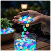 2026 Colorful Glow-In-The-Dark Garden Stones Night Guide Luminous Pebbles Rainbow Glow In The Dark Stepping Rocks Outdoor