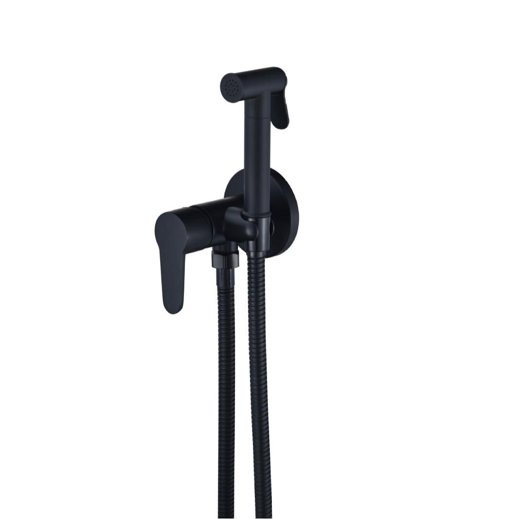 HONGDEC High Quality Brushed Gold Bidet Spray Faucet Wall Mounted Modern Design Easy Installation Toilet Hand Held Bidet Sprayer (Black,Stainless Steel)