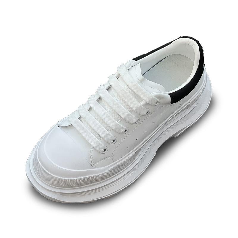 Platform McQueen spring and autumn new leather heightening short casual board shoes
