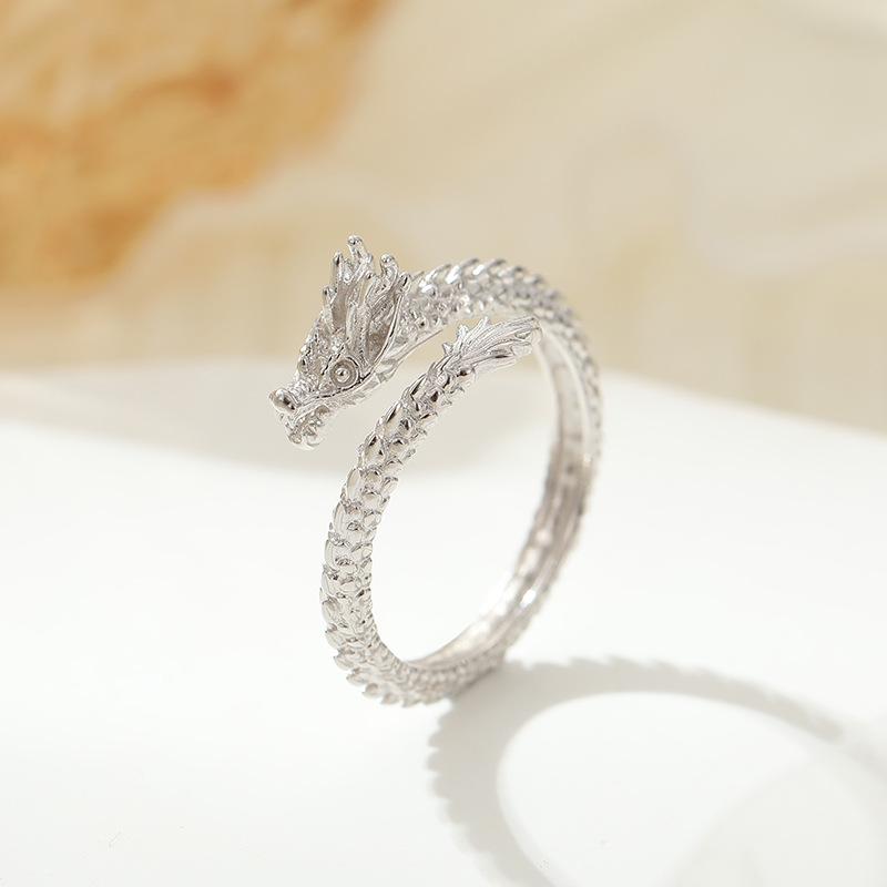 High-Grade S925 Silver Dragon & Phoenix Zodiac Couple Ring