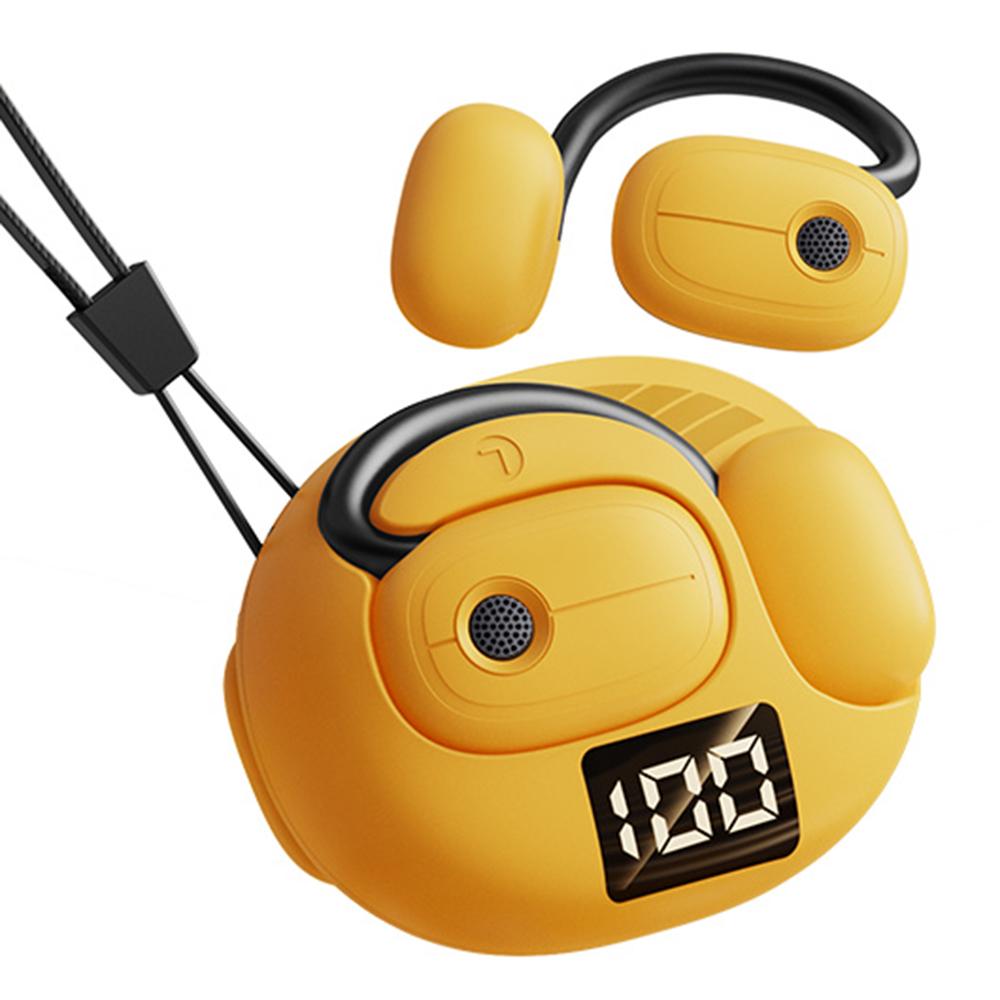 

V50 TWS Bluetooth-compatible 5.4 Digital Display Ear Clip Earphone Wireless Stereo Music Headset Orange