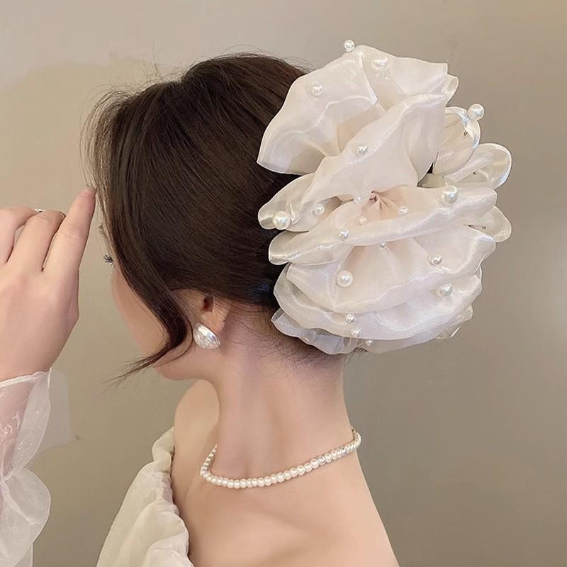 Luxury Starry Sky Rhinestone Bow Hair Clip - Volumizing Shark Clip Accessory