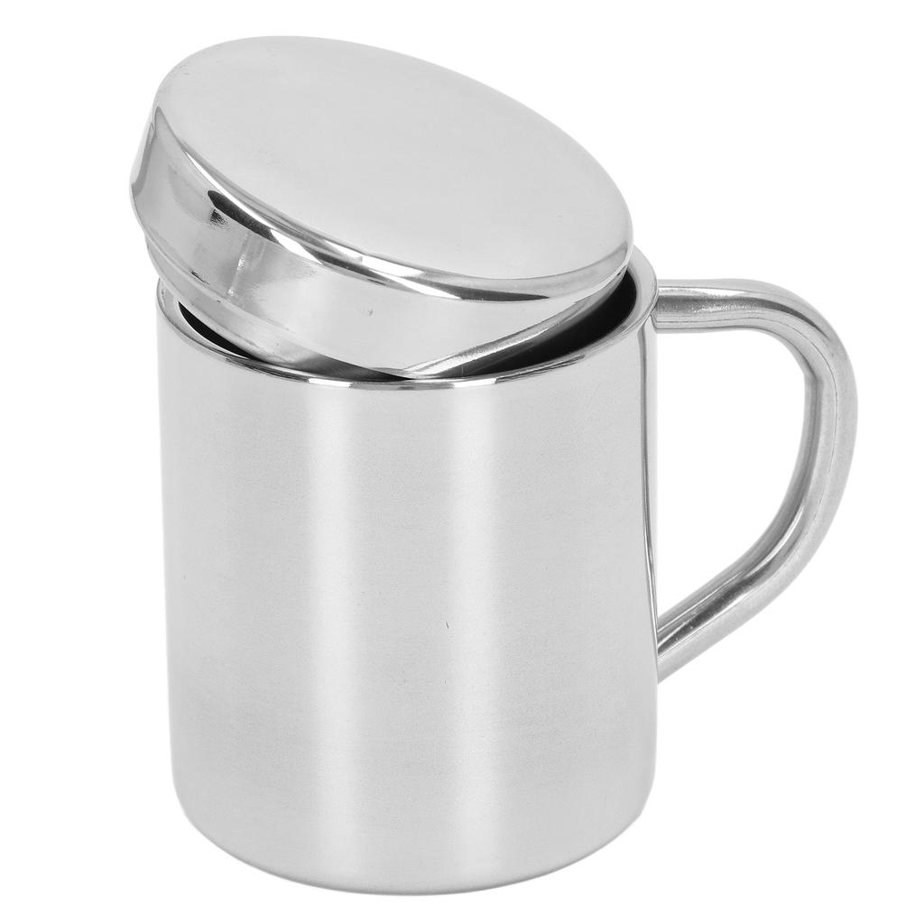 Stainless Steel Double Walled Mugs Shatterproof Warm Cold Use Tea Cups with Handle for Traveling Camping S 9.5x7cm