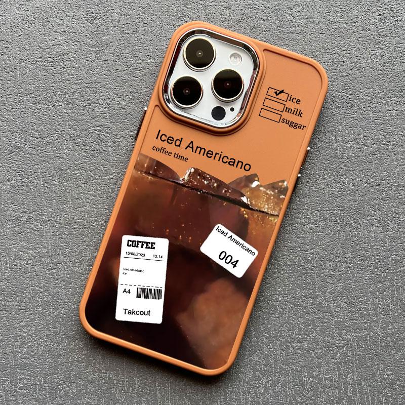 Brown Ice Latte American Coffee Phone Case for Iphone 12 11 14 13 15 16 Pro Max Mini X XR XS 7 8 Plus SE2 Shockproof Print Cover