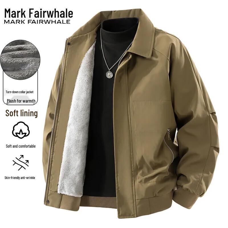 Mark Fairwhale Men's Thickened Lapel Casual Padded Jacket