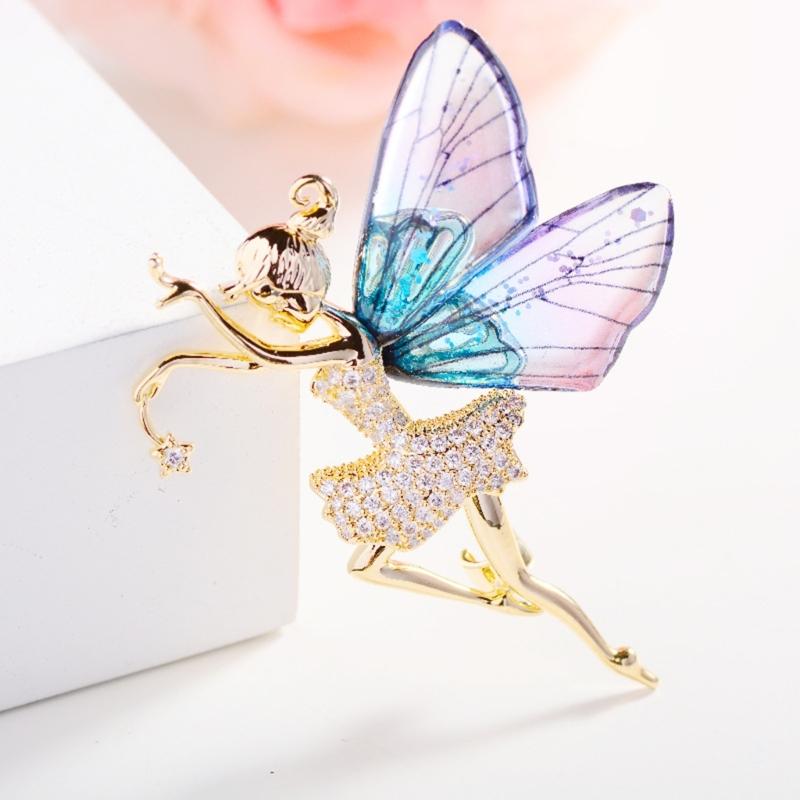 rhinestones Butterfly  Brooch Lapel Pins Ballet Dancer Brooches Clothing Pins Birthday Gift for Women Teen Girls
