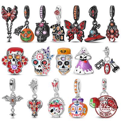 Schedel Demon Pompoenhoofd Geest Halloween Hanger Sieraden Kralen Voor Originele Armband Plata De Ley Boetiek Charms Cadeau
