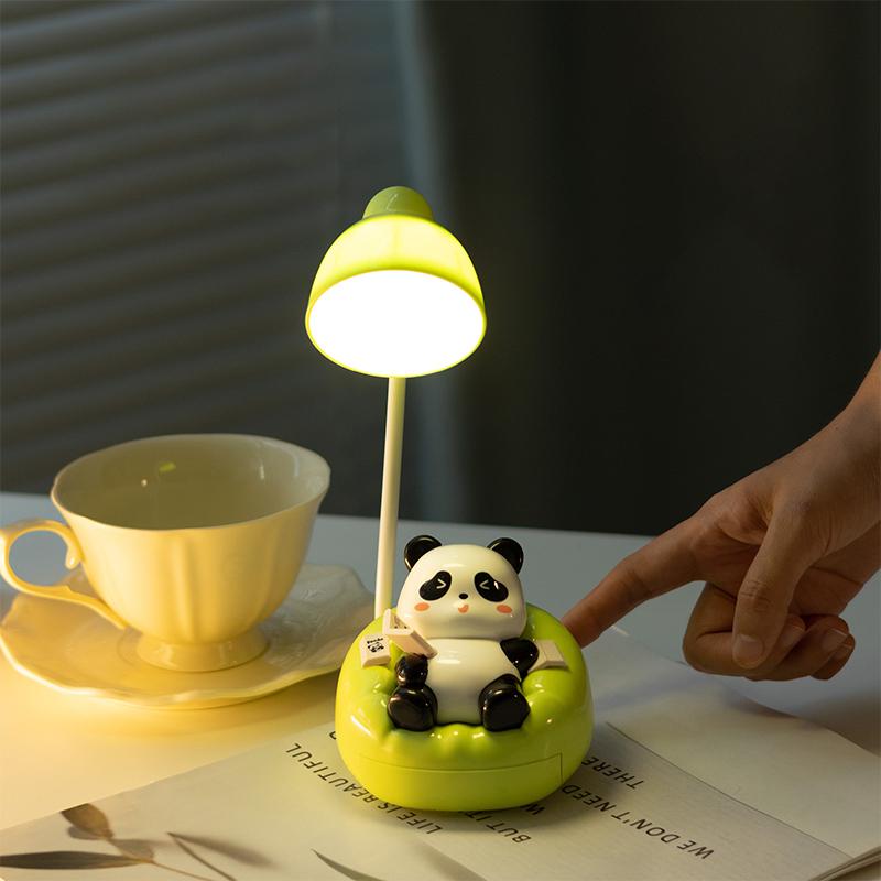 Cartoon Rechargeable Desk Lamp, Study Led Panda Desk Lamp, Creative Dormitory Student Desk Lamp, Night Light
