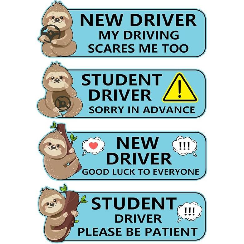 4Pcs Student Driver Magnetic Car Stickers For Beginners, New Magnetic Student Driver Stickers Signs For Car, Bumper Safety Decoration Supplies,