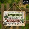 Farmhouse Funny Chicken Coop Sign "I Just Work In My Garden" - Rustic Metal Wall Decor 12"x8" 2D Flat Farmhouse Sign for Garden,