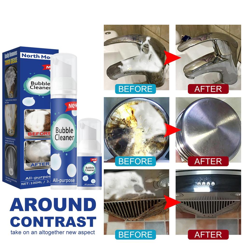 Jue-Fish Grease Foam Cleaner Kitchen Cooktop Hood Multi-Purpose Heavy Duty Grease Foam Cleaner