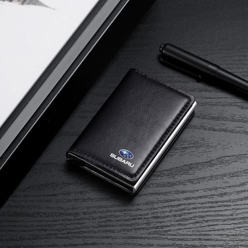 

1 шт. Мини-кошелек для ID-карты и кредитной карты с RFID-защитой, автоматический выдвижной чехол для банковских карт для Subaru Forester SG5 SH SJ Impreza Legacy Outback WRX STI GC8 Tribeca чёрный