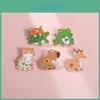 Creative Cartoon Animal Floral Metal Brooch Adorable Gift For Students And Adults