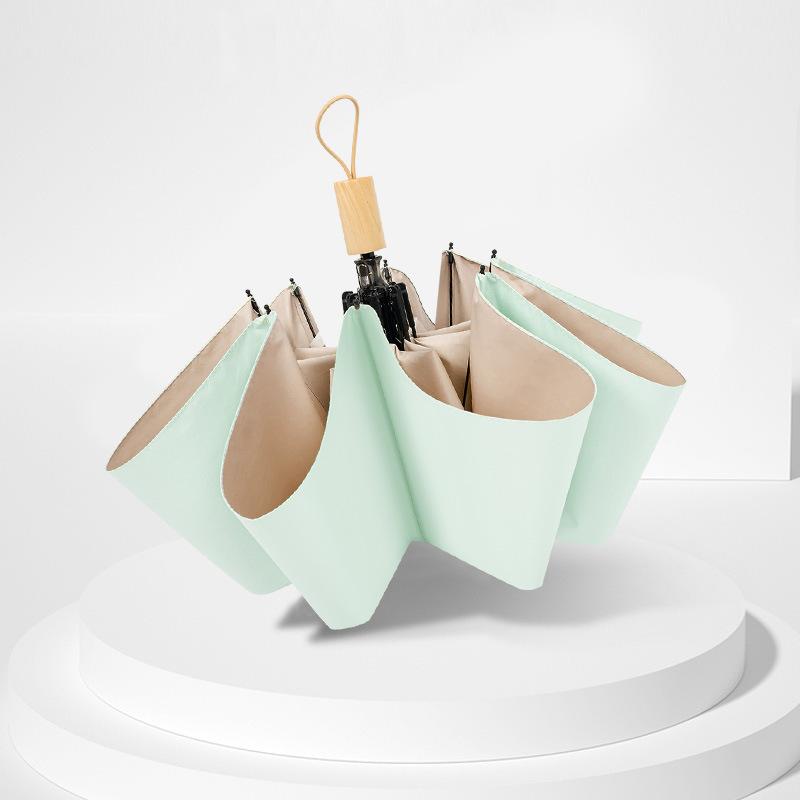 Automatic umbrella female small fresh ins wind flower folding student vinyl sun protection weather and rain sunshade three fold