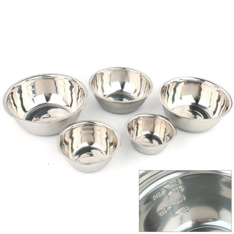 5 Pcs Stainless Steel Mixing Bowl Home Kitchen Outdoor Camping Fishing Cookware Dinnerware.