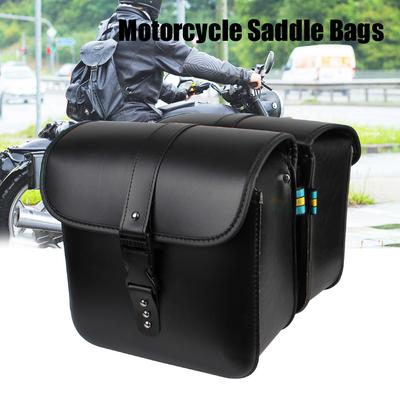 PU-Leder Seitengepäck Satteltasche Motorradfahren Reise Tankrucksack Motor Heckgepäck Koffer Schwarz Universal Motorrad Aufbewahrung Werkzeugtasche