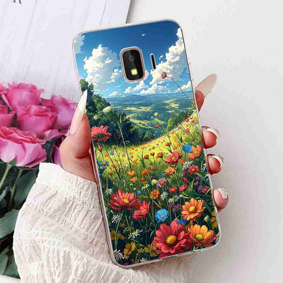 For Samsung Galaxy J2 Core 2018 Case Flower Dragon Soft Silicone TPU Back Cover For Samsung J2 Core J2 Pro 2018 Phone Cases Bags