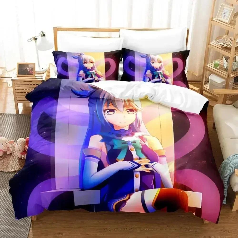 3d Anime KonoSuba Bedding Set Printed Bed Set With Pillowcase Bed Duvet Cover Soft Queen King Size Bedclothes Home Kids Adult