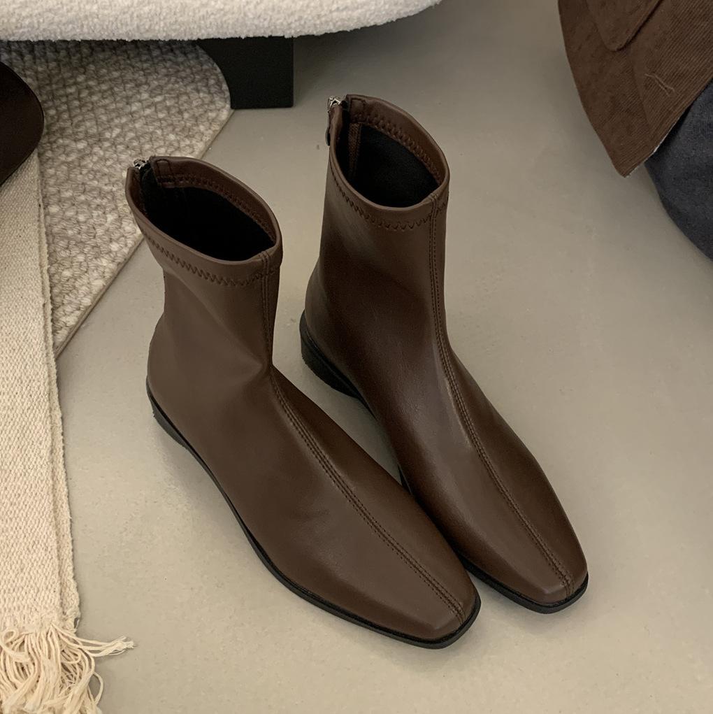 

Sheepskin version~ Autumn and winter retro wedge heel but knee boots 2025 pointed suede knight boots thin trouser tube boots 40