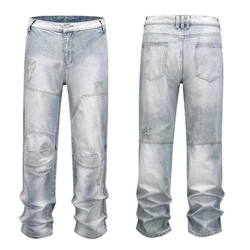 RogueWave Y2k Streetwear Vintage Pantalones Hombre Trees Camouflage Jeans Cargos for Men Patchwork Straight Baggy Casual Denim Trousers