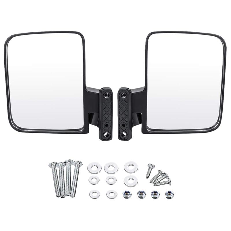 2PCS Golf Cart Mirrors Side View Mirror 180 Degrees Rearview Mirror Universal Golf Cart View Mirror