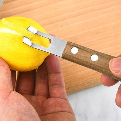 Acciaio inossidabile Pelapatate per frutta Pelapatate Limone Zester Trituratore Manico in legno Affettatrice Julienne Burro Gadget da cucina Strumenti