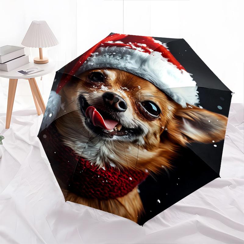 Christmas, Dog- Automatic umbrella,Suitable for Men and Women,Suitable for Birthdays, Christmas, Gifts for Fashion Lovers0944b