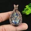 Natural Lapis Lazuli Gemstone Handmade Copper Wire Wrap Pendant 2.25 w1l92