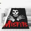 Misfits Horror Punk Rock Band Decke Korallenfleece Plüsch Dekoration Entspannend Leichte Überwurfdecken für Reisebettwäsche Überwürfe