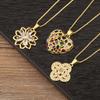 Nidin Light Luxury Heart/Flower Shape Elegant Aesthetic Charm Pendant Necklace For Women Men Birthday Party Jewelry Accessories
