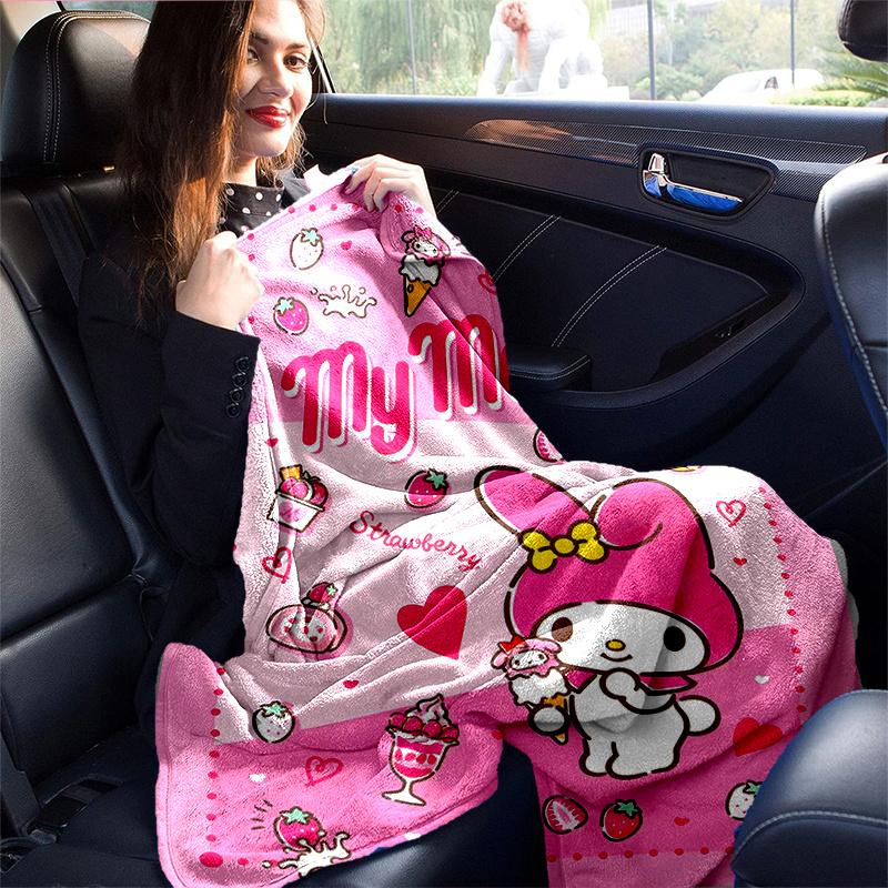 1pc My Melody Strawberry Delight Themed Blanket, Cute Design for Room Decor, Soft Throw Blanket Perfect as Birthday Gift or Housewarming Present, Suit