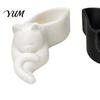Modern Desk Storage 3D Printed Cat Pen Holder, Cute Sleeping Kitty Stationery Organizer, 2-in-1 Makeup Brush Cup for Brushes Desktop Organizer