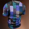 Herren Color Block T-Shirt Tee Kurzarm T-Shirt 3D-Druck Rundhals Shirt Vintage Mode Designer Outdoor Lässig Täglich