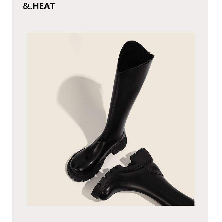 Martin Boots Women's Long Jane Boots 2025 New Autumn and Winter Thin Boots Velvet But Knee Knight Boots Small Long Boots