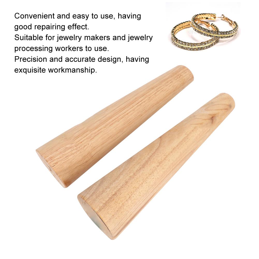2pcs Round Oval Shape Wooden Bracelet Making Stick Bangle Mandrel Wire Wrapping Tool Jewelry Making Tool
