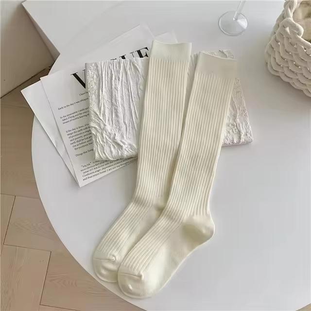 Women Cashmere Long Socks Stockings Autumn Winter Thick Warm Knee High Socks Japanese Solid Color Knitted Socks Stockings