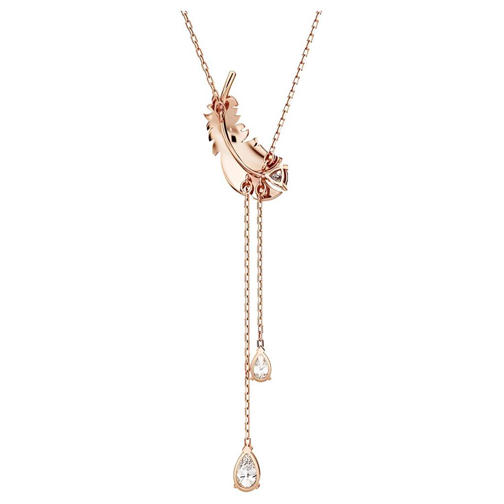 Swarovski Feather Pattern Cubic Zirconia Necklace Women Necklace Rose-Gold 5663485